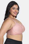 Zivame True Curv Jacquard Single Layered Non Wired Full Coverage Super Support Bra - Dusty Pink — thumbnail 3